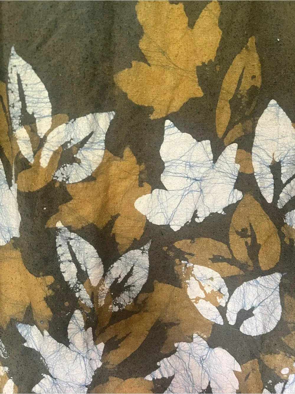 Women’s Olive Green Leaf-Print Skirt